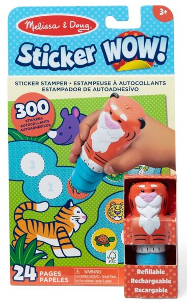 Sticker WOW! Melissa & Doug - Aktivitāšu komplekts - uzlīmju grāmata ar zīmodziņu "Tīģeris" (300 uzlīmes)