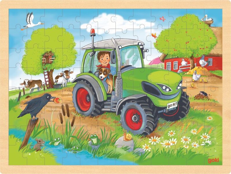 Puzle ar koka pamatni - Traktors (96.gab.)